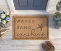 Personalized Beach House Doormat | Custom Coastal Starfish Welcome Mat | Summer Housewarming Gift | Laser Engraved - OBM Distribution, Inc.