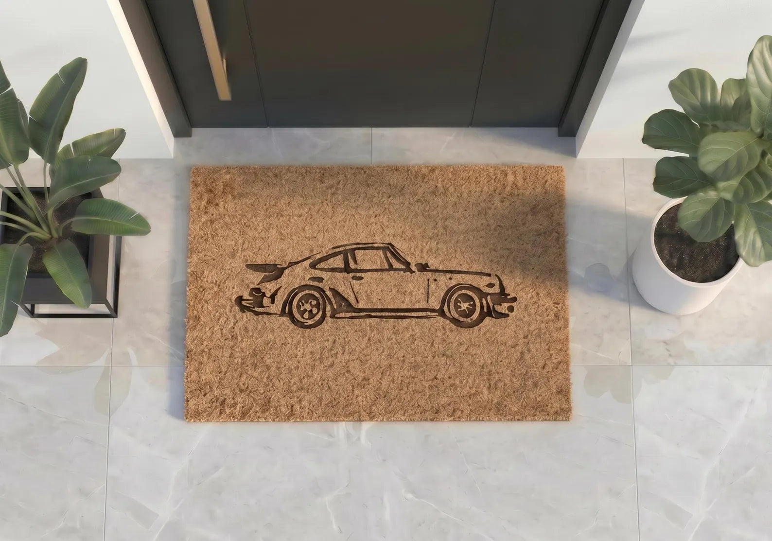 Personalized Car Lover Doormat | Custom Garage Welcome Mat | Car Enthusiast Gift | Laser Engraved | UV Printed - OBM Distribution, Inc.