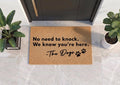 Personalized No Need to Knock Doormat | Custom Dog Welcome Mat | Funny Decor Gift | Laser Engraved - OBM Distribution, Inc.