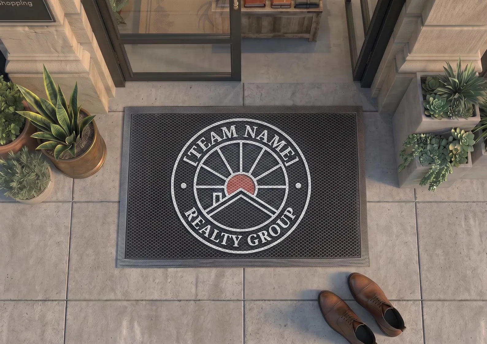 Custom Realtor Team Doormat | Personalized Real Estate Logo Mat | Business Welcome Mat | UV Print - OBM Distribution, Inc.