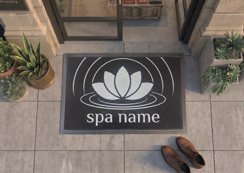 Custom Spa Doormat | Personalized Wellness Studio Mat | Spa Business Gift | UV Print - OBM Distribution, Inc.