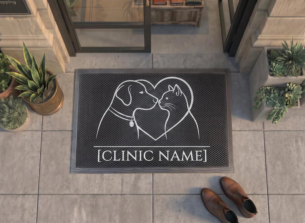 Custom Veterinary Clinic Doormat | Personalized Vet Office Welcome Mat | Vet Tech Gift | UV Print - OBM Distribution, Inc.