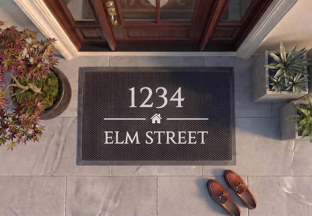 Personalized Address Doormat | Custom House Number Mat | Realtor Closing Gift | UV Print - OBM Distribution, Inc.