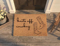 Personalized Boots Off Cowboy Doormat | Custom Western Boots Welcome Mat | Ranch Housewarming Gift | Laser Engraved - OBM Distribution, Inc.