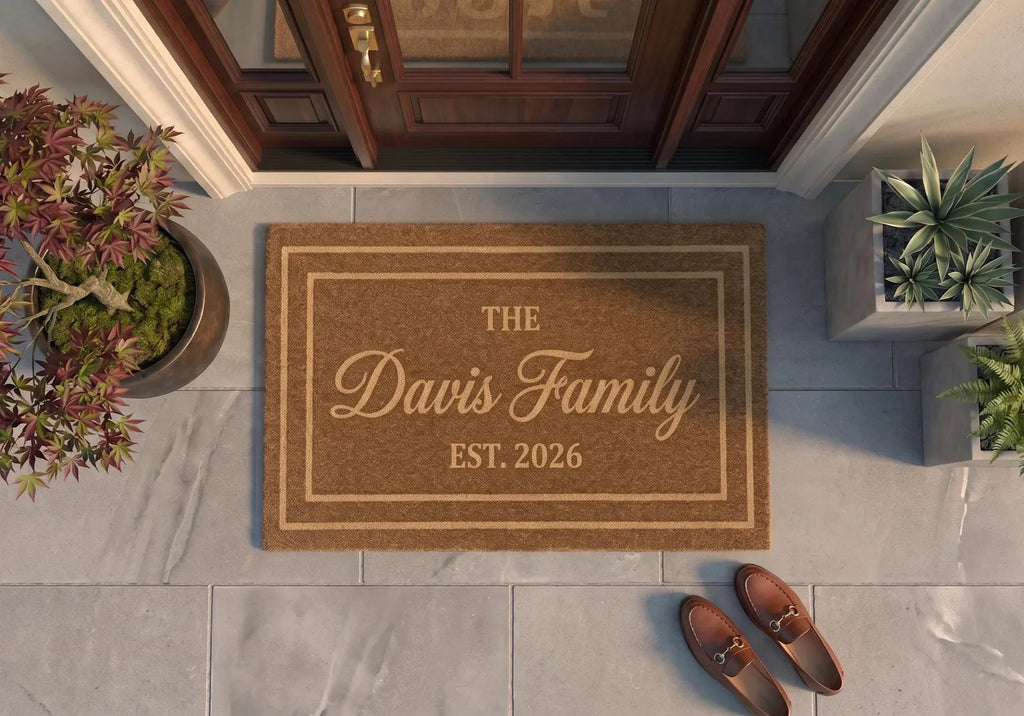 Personalized Family Doormat | Custom Housewarming Welcome Mat | Personalized Home Decor | Laser Engraved - OBM Distribution, Inc.
