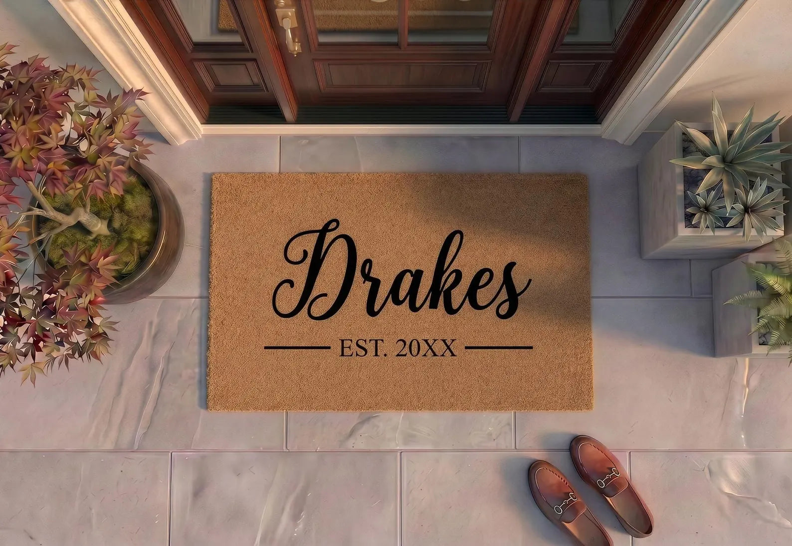 Personalized Family Name Doormat | Custom Last Name Welcome Mat | Housewarming Gift | Laser Engraved - OBM Distribution, Inc.