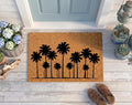 Personalized Palm Tree Grove Doormat | Custom Silhouette Welcome Mat | Coast Beach Decor | Laser Engraved - OBM Distribution, Inc.