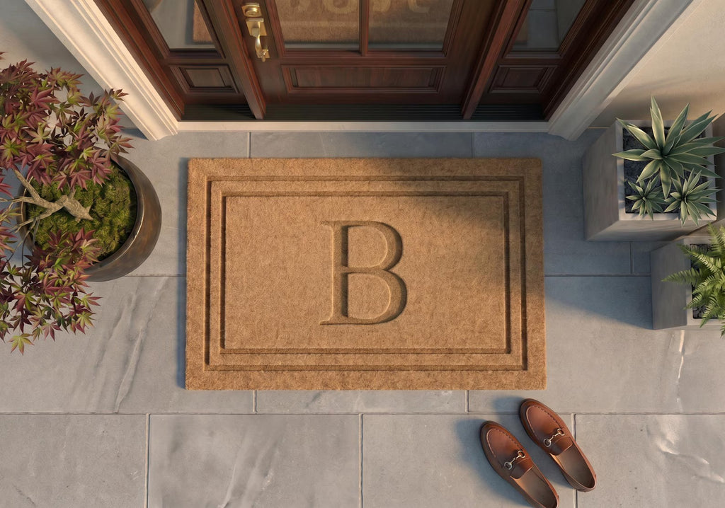 Personalized Monogram Doormat | Custom Single Initial Welcome Mat | Wedding Gift | Laser Engraved - OBM Distribution, Inc.