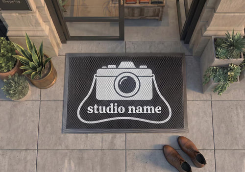 Custom Photography Studio Doormat | Personalized Photographer Mat | Camera Studio Gift | UV Print - OBM Distribution, Inc.