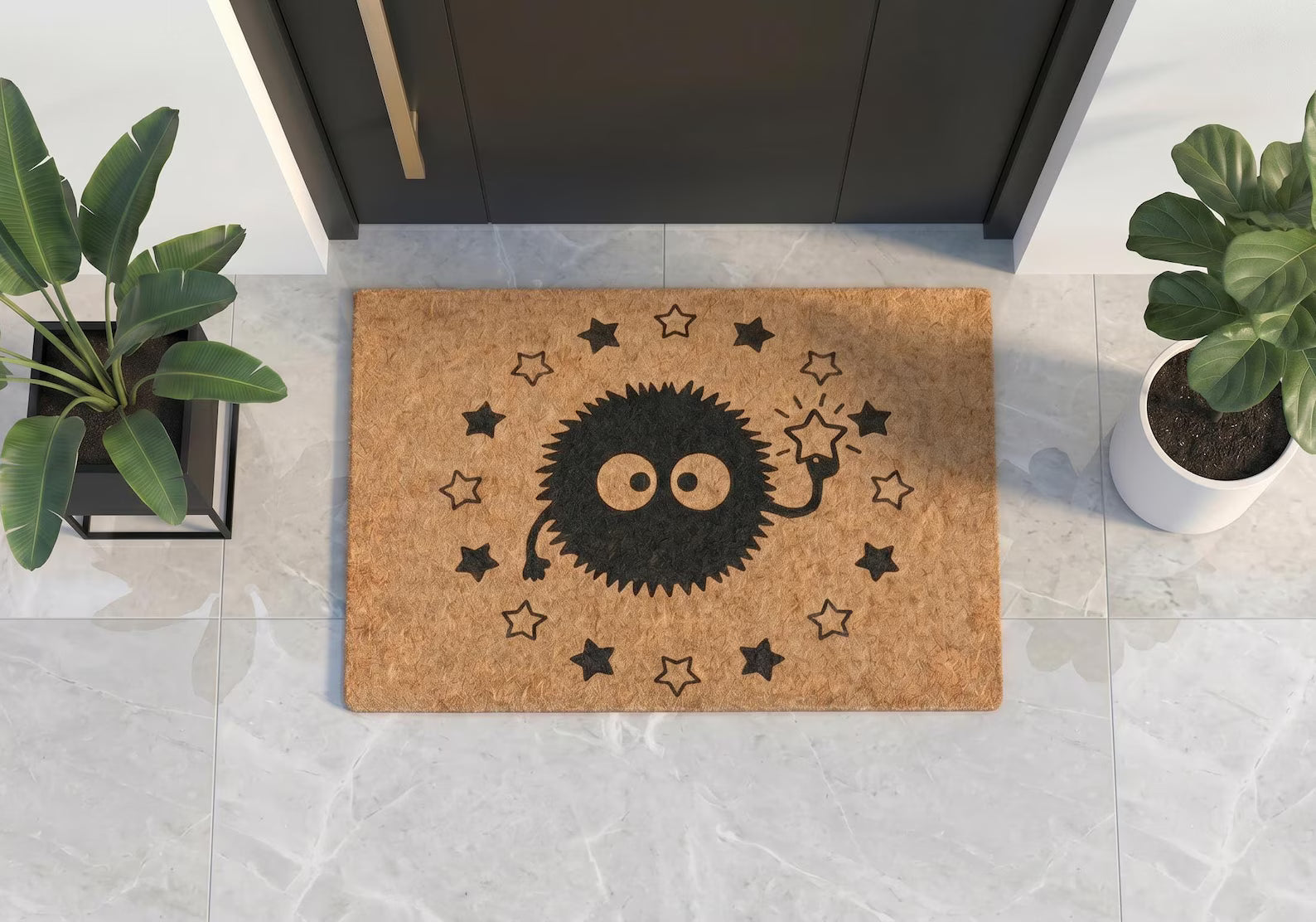 Personalized Spirit Monster Doormat | Custom Whimsical Welcome Mat | Fun Animated Design Gift | Laser Engraved - OBM Distribution, Inc.