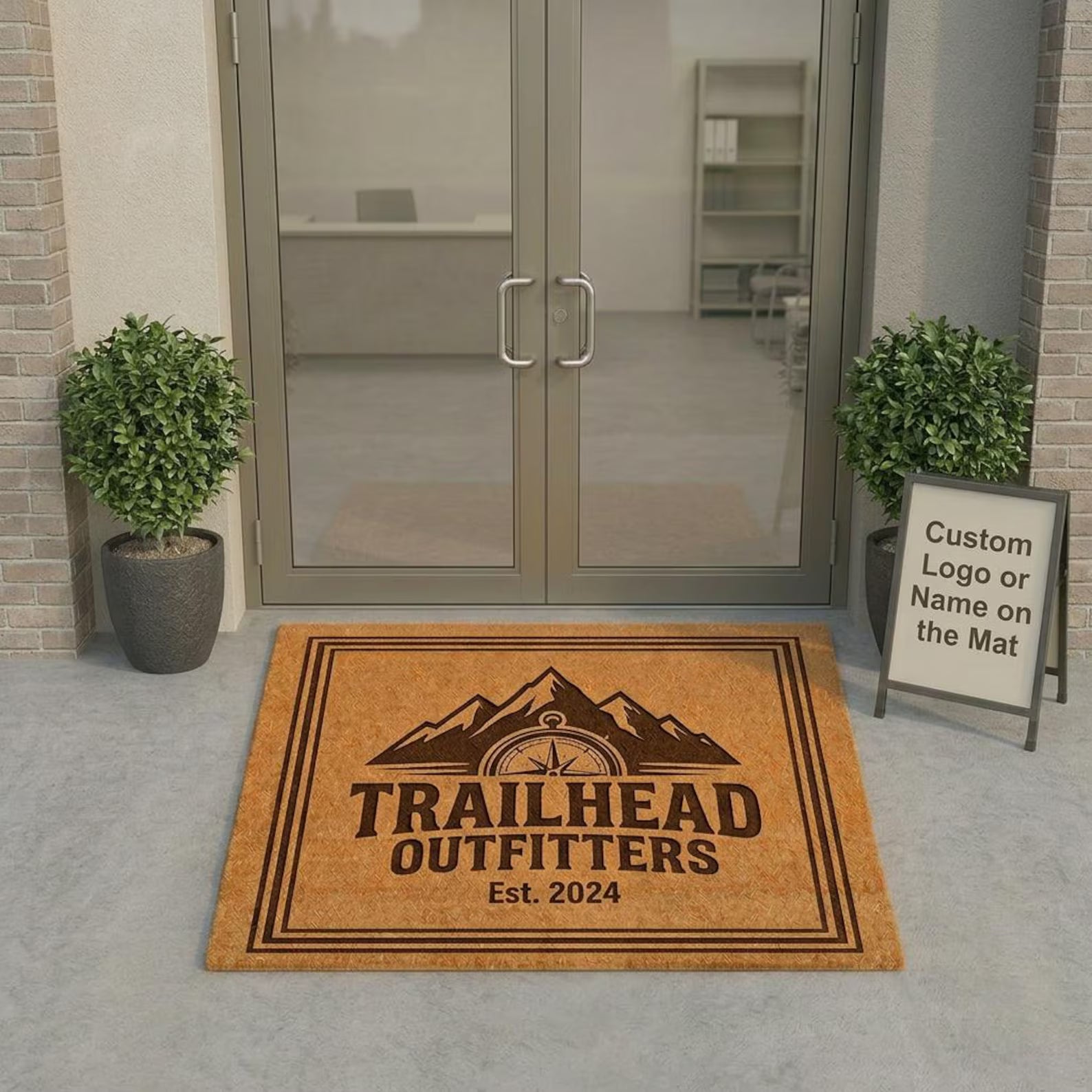 Personalized Outdoor Store Doormat | Custom Wilderness Outfitters Business Doormat | Adventure Gift | Laser Engraved - OBM Distribution, Inc.