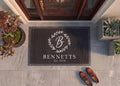 Personalized Wreath Initial Doormat | Custom Family Name Mat | Wedding Housewarming Gift | UV Print - OBM Distribution, Inc.