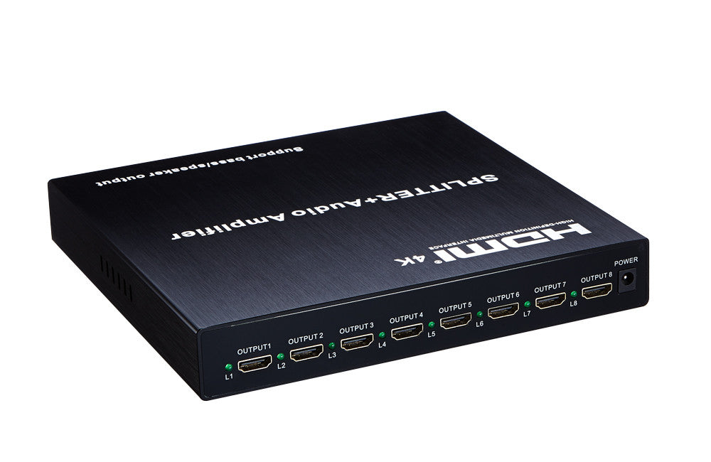 SFX HDSP8-A 4K HDMI Splitter 1X8 with Amplifier (Support 4K, support bass/speaker output) - OBM Distribution, Inc.